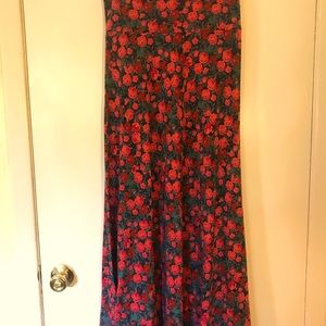 Lularoe rose print cottony maxi skirt